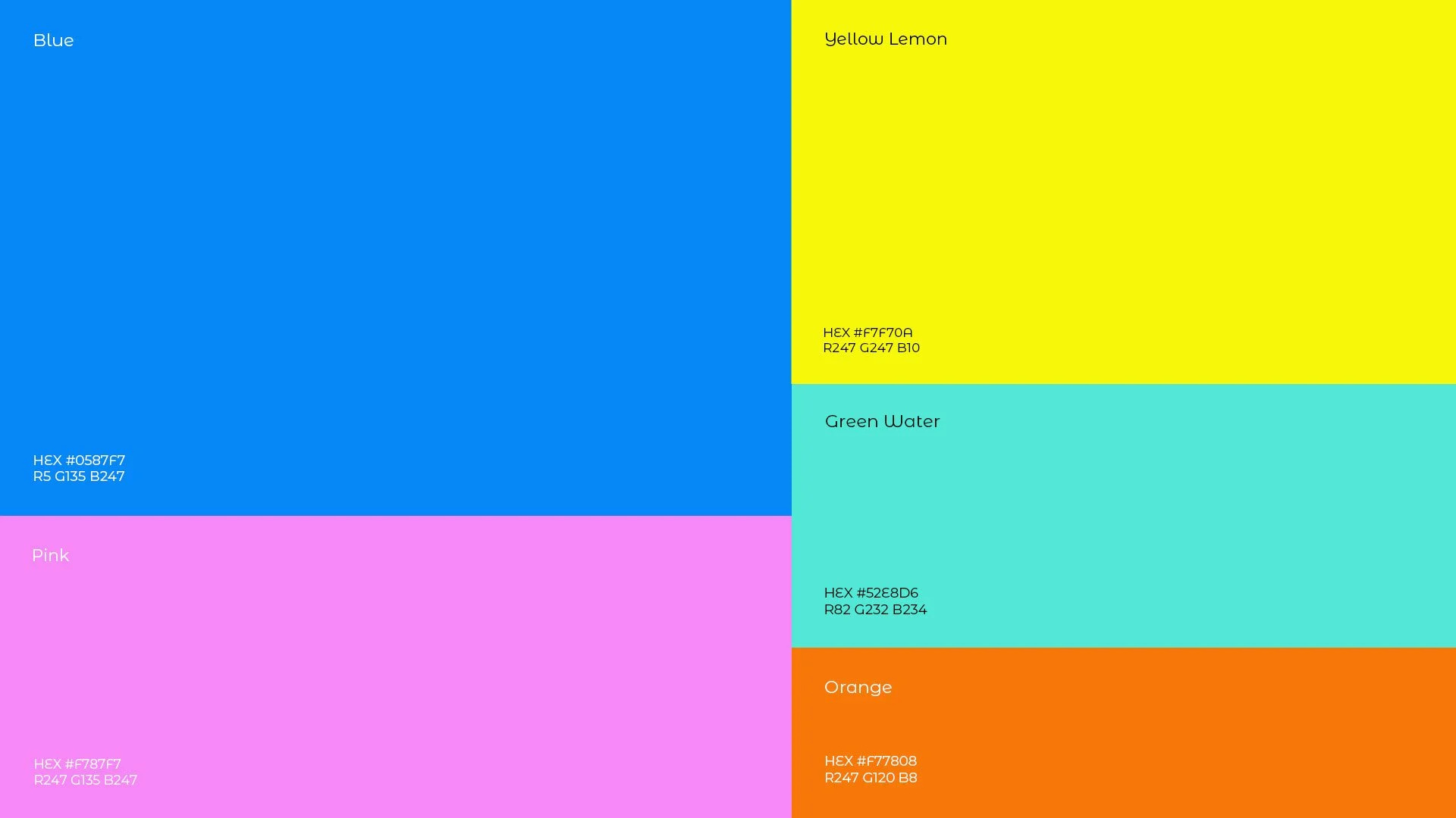 Se Joga Nas Trips color palette with bright blue, pink, lemon yellow, turquoise and orange.